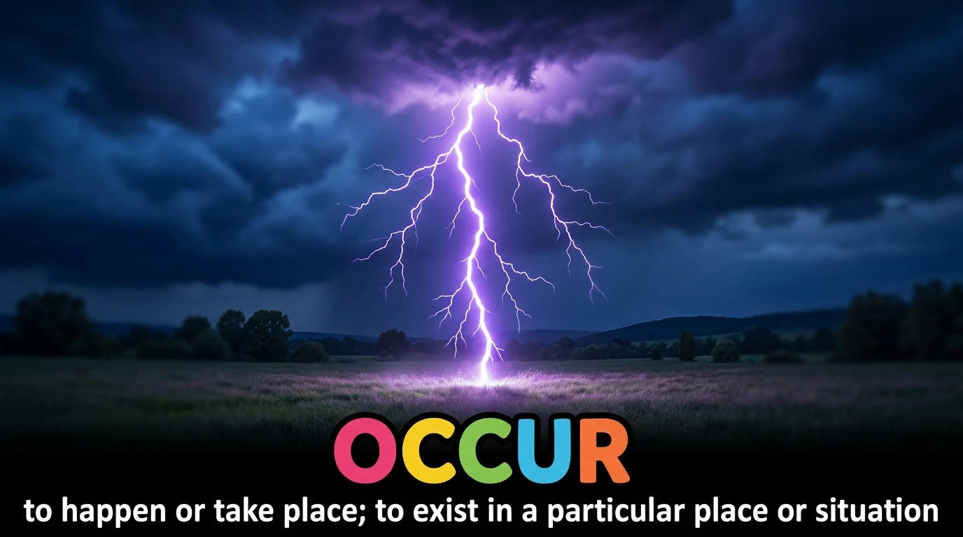 English Illustration for occur